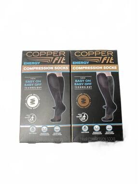 Copper Fit NEW Energy Compression Socks in Black -S/M